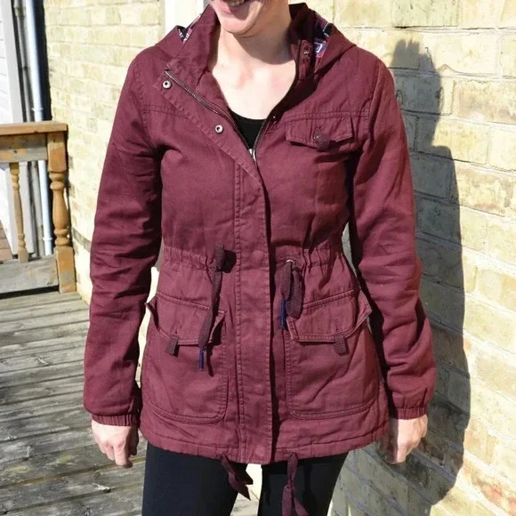 Burgundy Utility Jacket - Picture 3 of 14